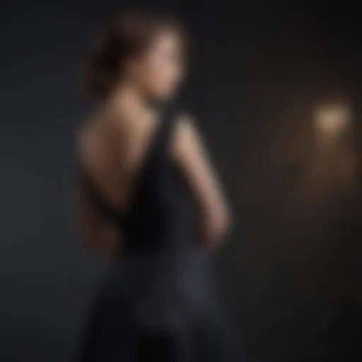 Sophisticated silhouette of a black gown