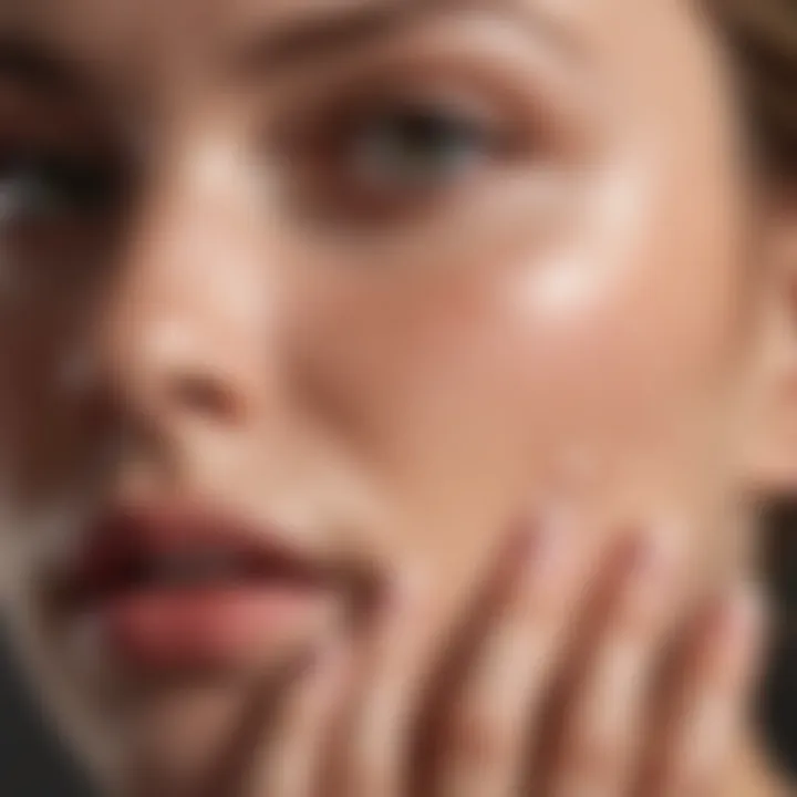 Close-up of E.L.F. Daily Moisturizer texture on fingertips