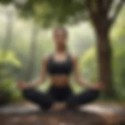 Woman practicing yoga in serene nature setting
