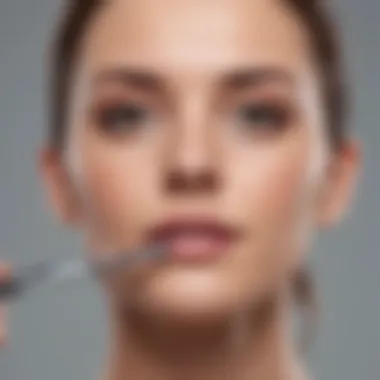 Expert Demonstration of Facial Razor Use A beauty expert demonstrating the correct usage of a facial razor.