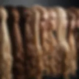 Diverse hair extension types displayed elegantly