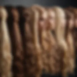 Diverse hair extension types displayed elegantly