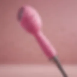 Flocked curling iron showcasing its unique design and features
