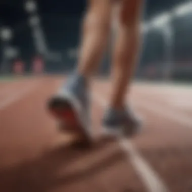 Athlete testing New Balance footwear on a running track for performance evaluation