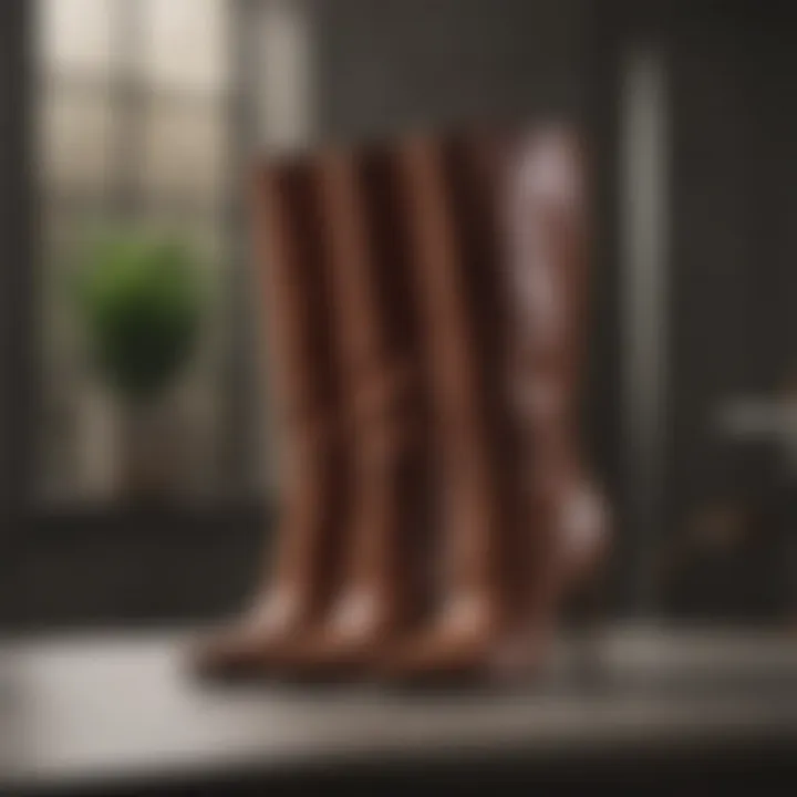 Elegant Nine West pointed toe boots displayed on a stylish surface