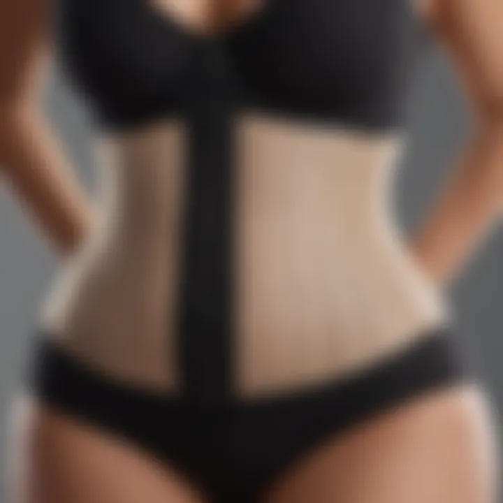 Close-up of a plus size waist trainer highlighting its design and materials