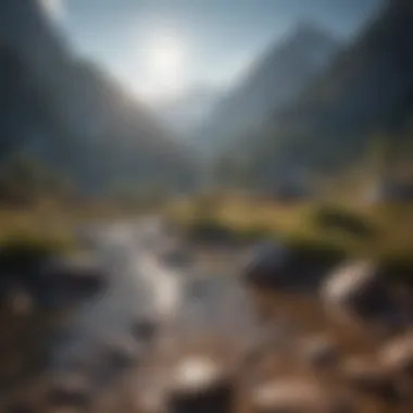 Peaceful Mountain Landscape Peaceful mountain landscape perfect for immersive retreats
