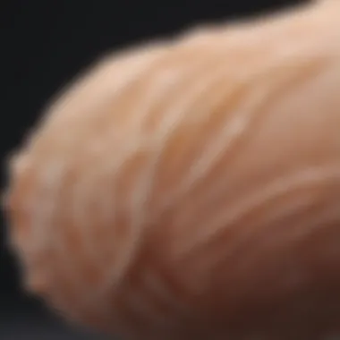 Close-up of hair mousse texture on a hand