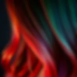 Vibrant hues of semi-permanent hair color displayed on strands