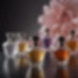 Elegant display of various bombshell perfumes showcasing their unique bottles