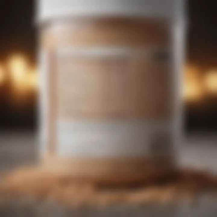 Nutritional information displayed on protein powder packaging