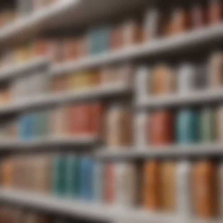 Selection of various protein powder containers on a shelf