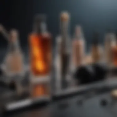 Artistry in Beauty Tools An aesthetically pleasing arrangement of beauty tools and products.