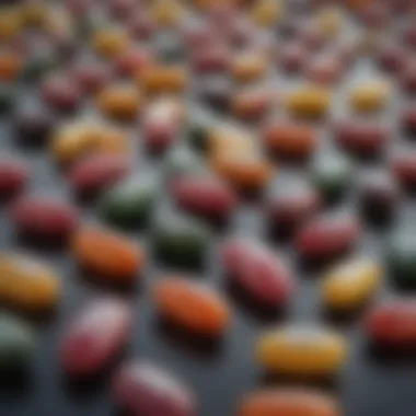 Close-up of various multivitamin capsules and tablets