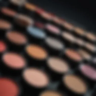 Diverse Makeup Color Palette Vibrant palette of makeup shades showcasing color variety