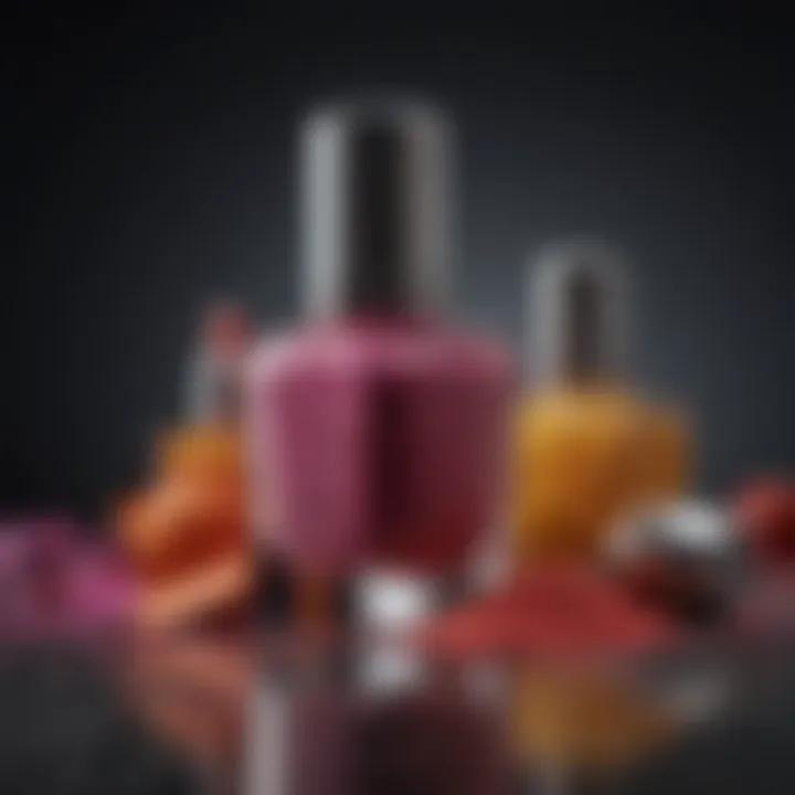 Close-up of nail polish ingredients highlighting their composition