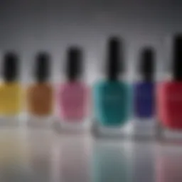 A vibrant assortment of nail polish bottles showcasing different colors and textures