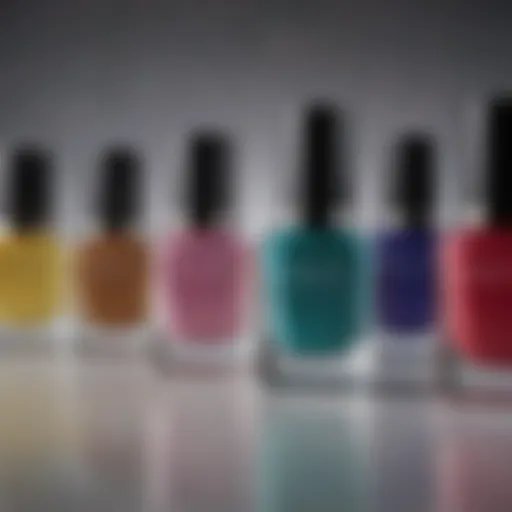 A vibrant assortment of nail polish bottles showcasing different colors and textures