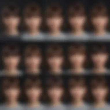 Bangs Through the Decades A collage of various bang hairstyles representing different eras
