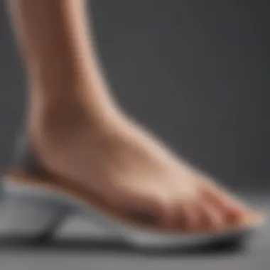 Detailed view of Vionic shoe's arch support