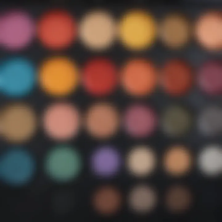 Palette of watercolor shades suitable for hair coloring