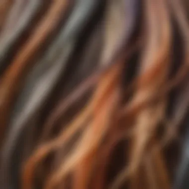 A close-up of hair strands showcasing watercolor effects