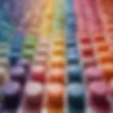Vibrant watercolor shampoo colors displayed in an artistic arrangement