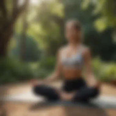 Woman practicing yoga in a serene outdoor setting