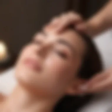 Relaxing facial massage as part of spa treatment