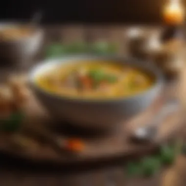 Healing Spicy Chicken Soup Infused with Turmeric Spicy chicken soup with turmeric