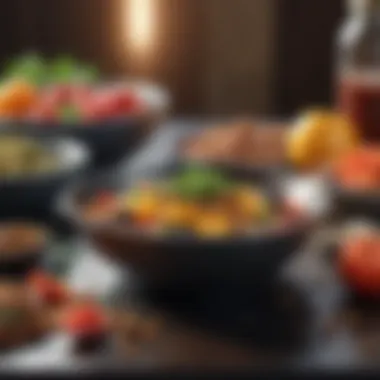 Artistry in Nutrition for Holistic Wellness Creative meal prep layout emphasizing balance and variety