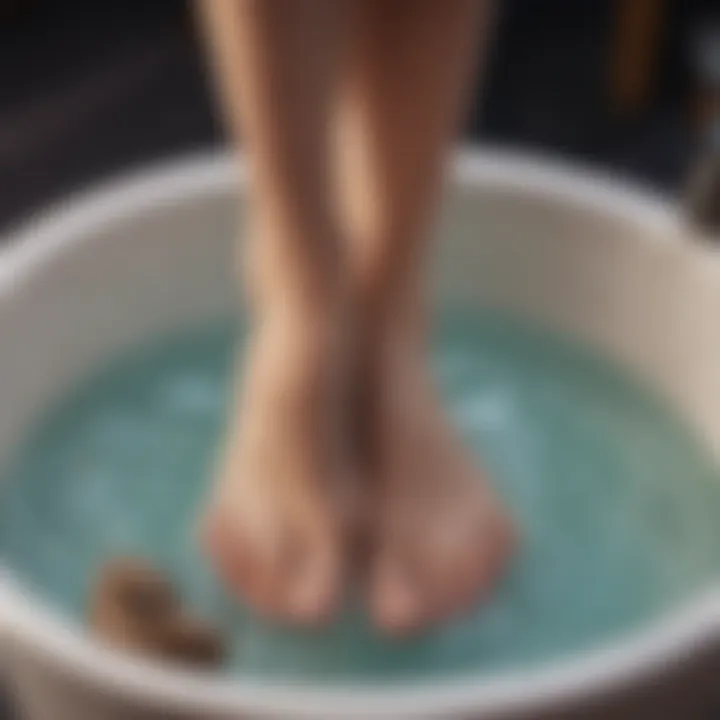 Foot soak with essential oils for softening skin