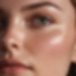 Close-up of smooth skin after glycolic gel peel treatment