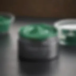 Vibrant green hair wax dye in a stylish container