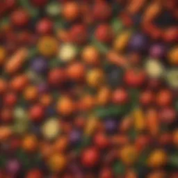 Colorful array of fresh, gut-friendly vegetables