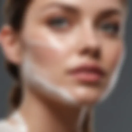 Close-up of a soothing cream applied on skin