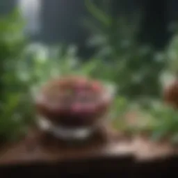 Lush botanical herbs in a vibrant setting