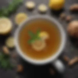 Herbal tea with lemon and ginger