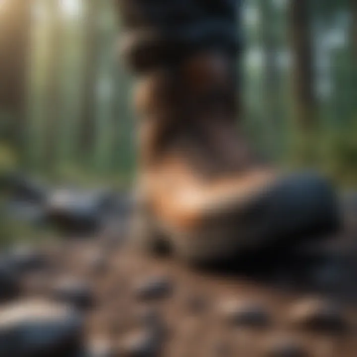 Close up of durable and comfortable hiking boot design