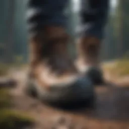 Pair of rugged hiking boots for big feet