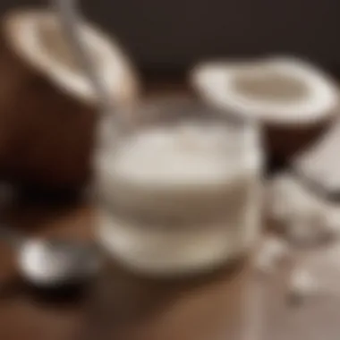 Coconut oil jar and spoon for topical use