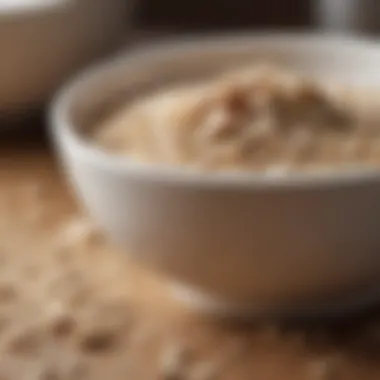 A bowl of oatmeal for a calming bath soak