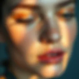 Close-up of dewy skin showcasing a healthy glow