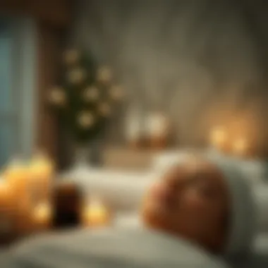 A tranquil spa setting with candles and skincare treatments