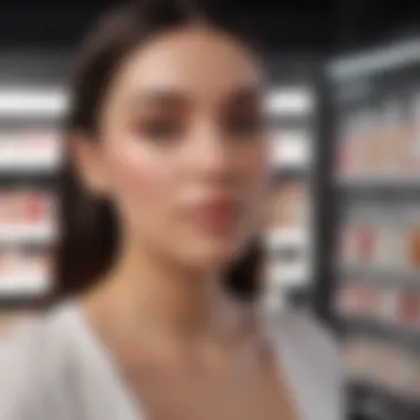 Customer interaction with KKW Fragrance products at Sephora