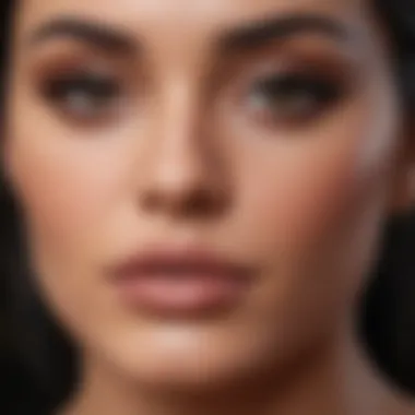 A close-up of Kylie Jenner's enhanced features highlighting beauty standards.