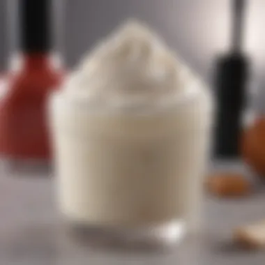 Close-up of La La Curling Cream ingredients displayed artistically