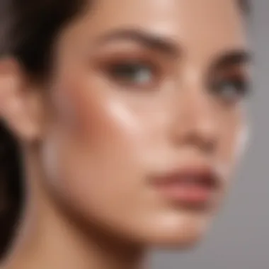 Close-up of skin luminosity achieved with Lancôme foundation