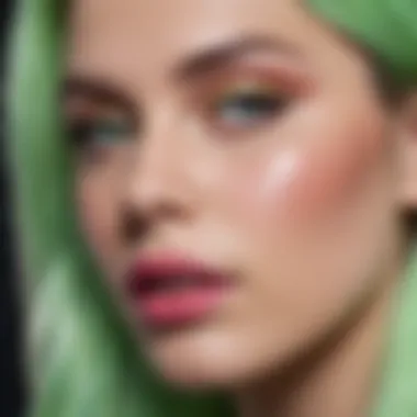 Dazzling Effect of Unicorn Hair Glitter Vibrant hues of Lime Crime Unicorn Hair Glitter showcasing its dazzling effect