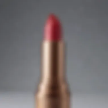 Close-up of a L'Oreal matte lipstick bullet highlighting its rich texture